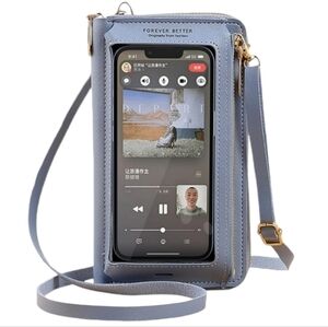 Small Crossbody‎ Bag Touch Screen Phone Case, Cellphone Purse Wallet PU Leather